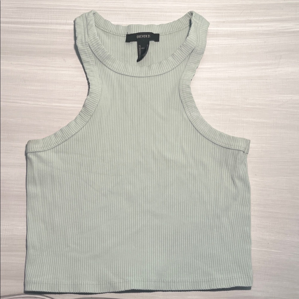 Forever 21 Sea Green Ribbed Tank Top